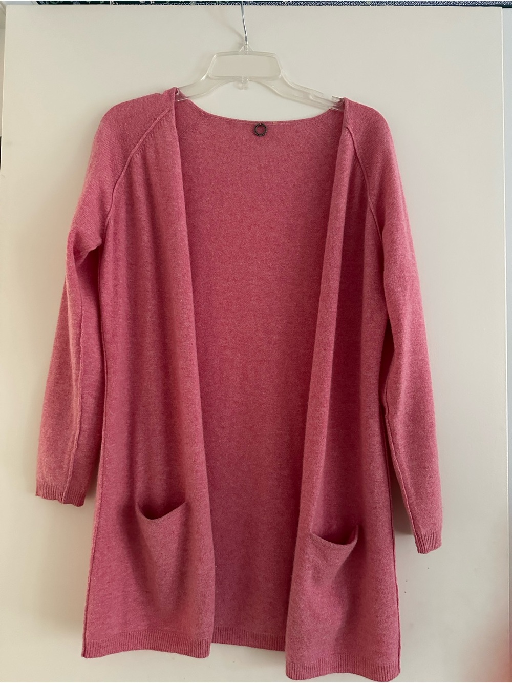 One Girl Who Rose Pink Open-Front Pocket Cardigan